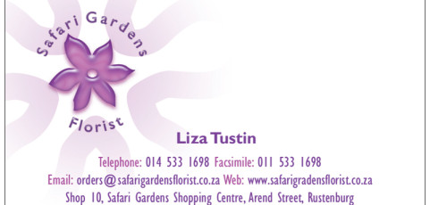 Safari Gardens Florist: Business Card Design